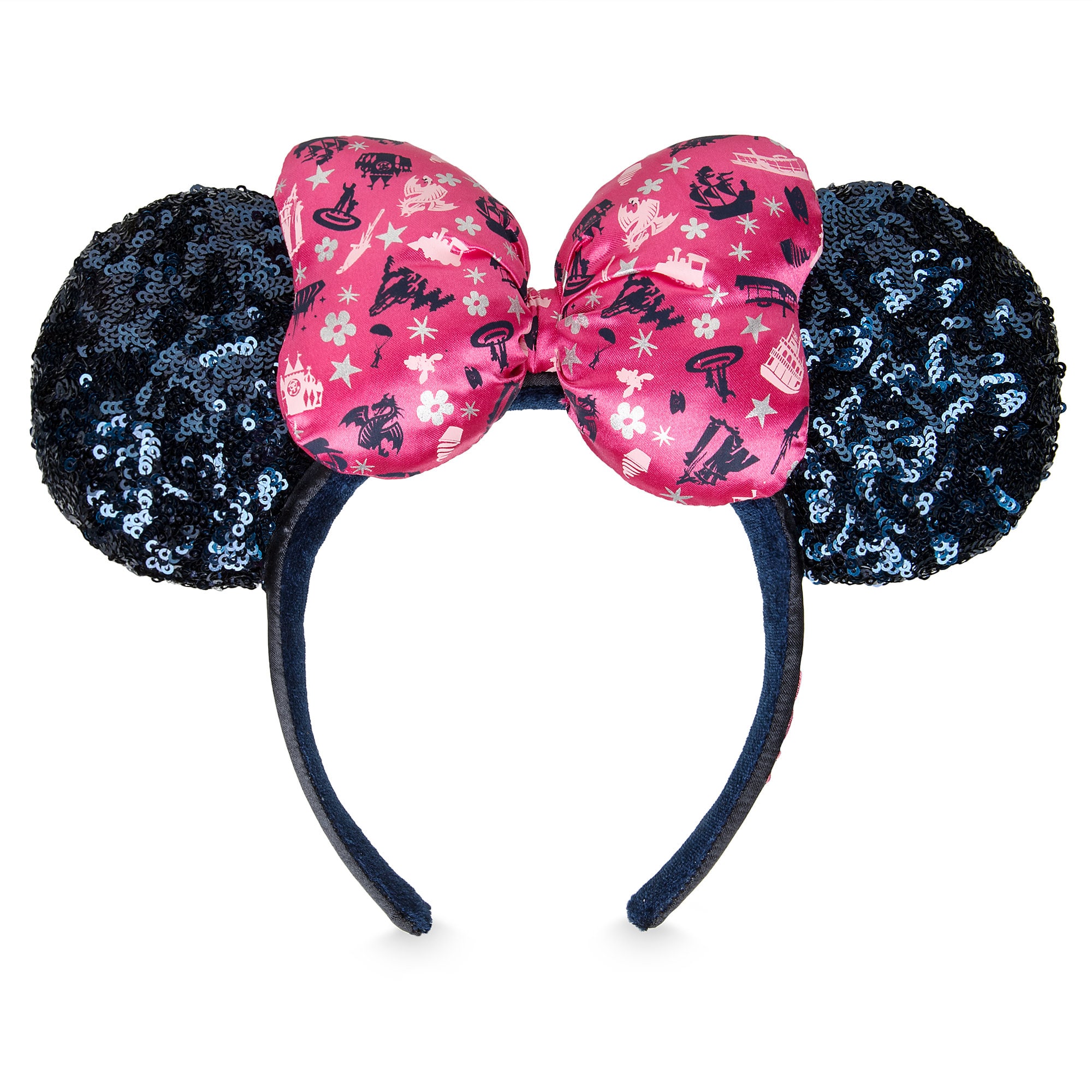 Minnie Mouse Sequined Ear Headband with Satin Bow – Disney Parks 2019 image