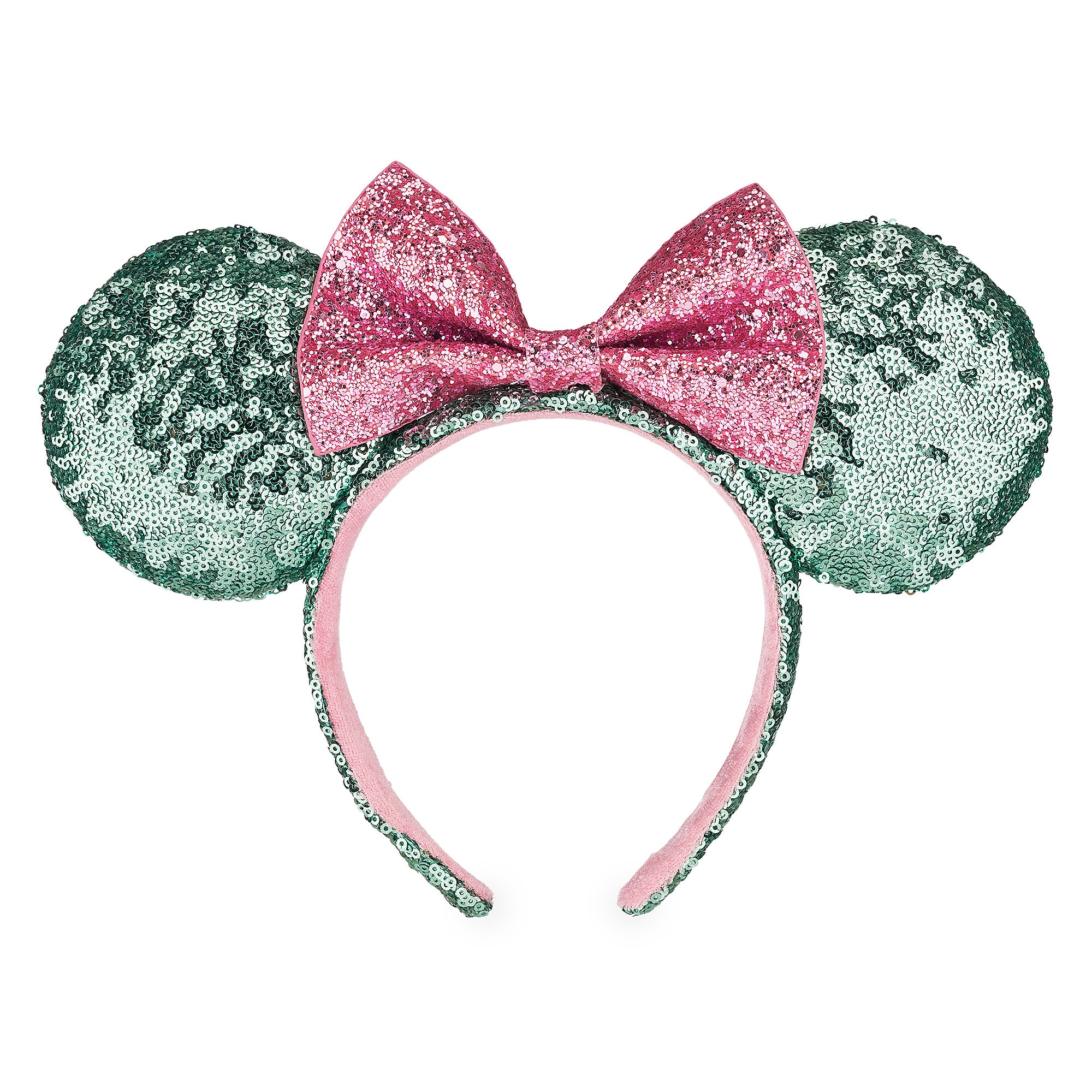 Minnie Mouse Ear Headband – Mint and Pink Sequins image