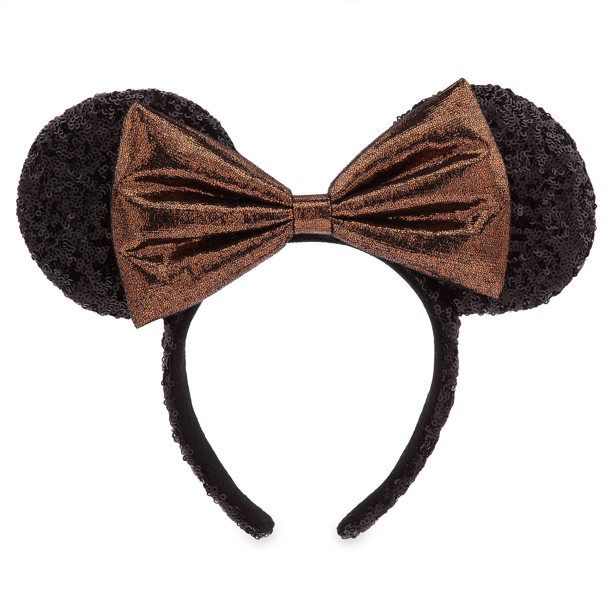 Minnie Mouse Sequined Ear Headband with Belle Bronze Bow image