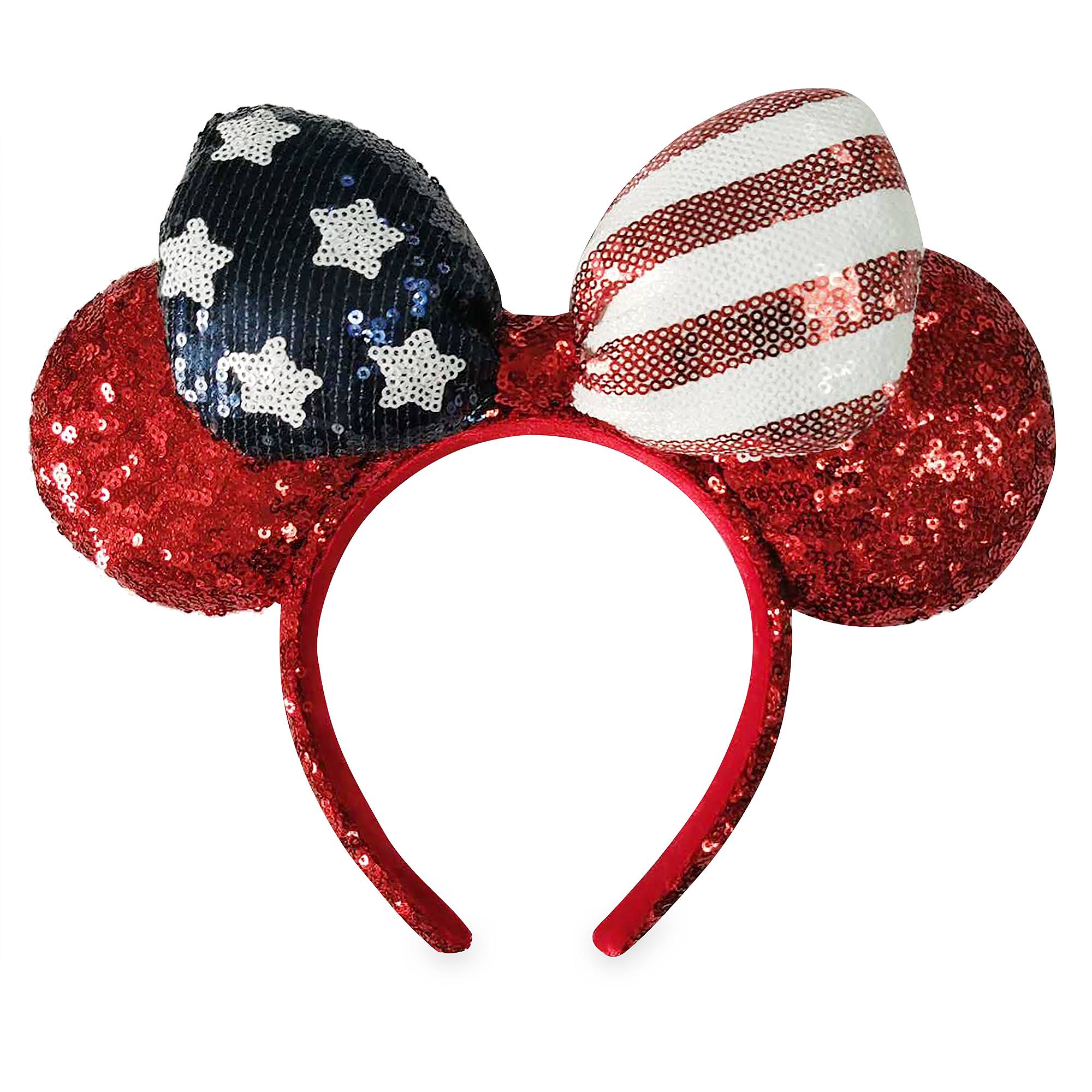 Minnie Mouse Americana Sequined Ear Headband with Bow image