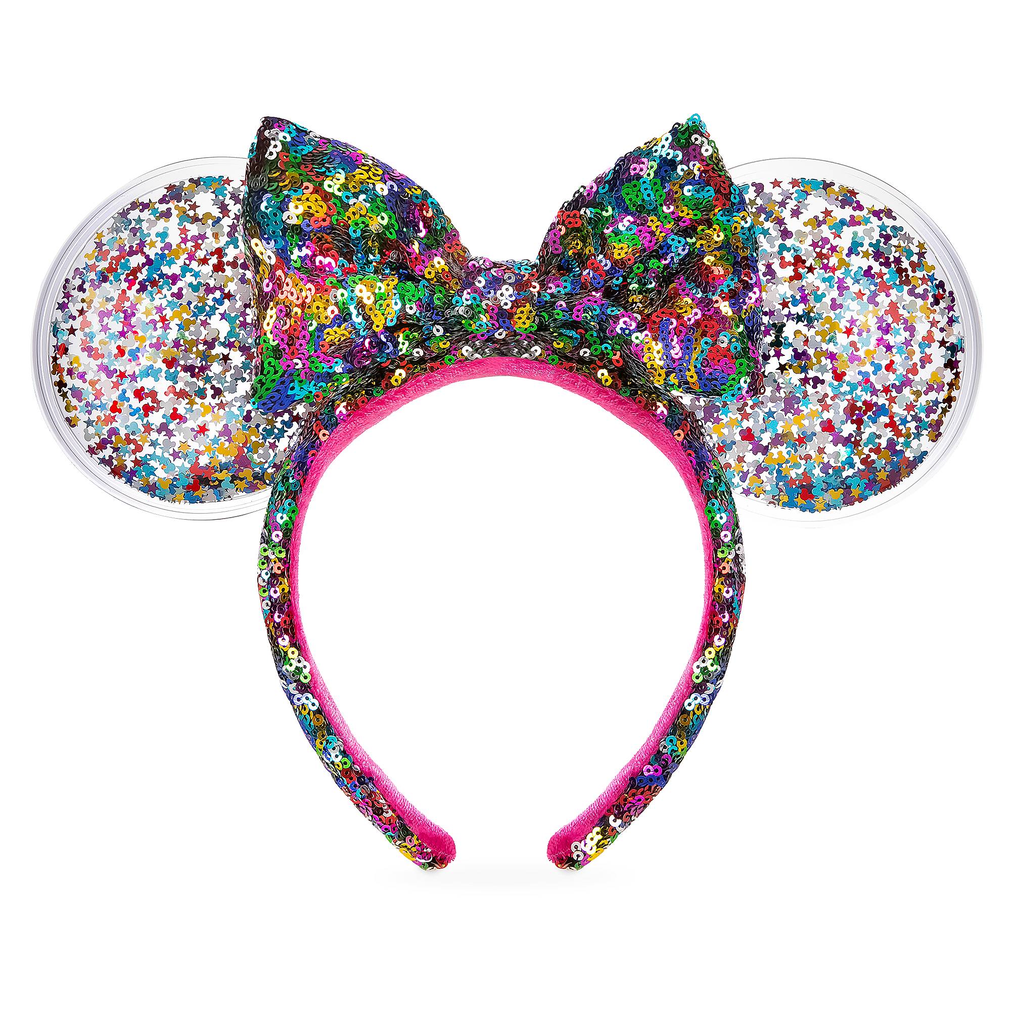 Minnie Mouse Sequined Ear Headband with Bow – Confetti image