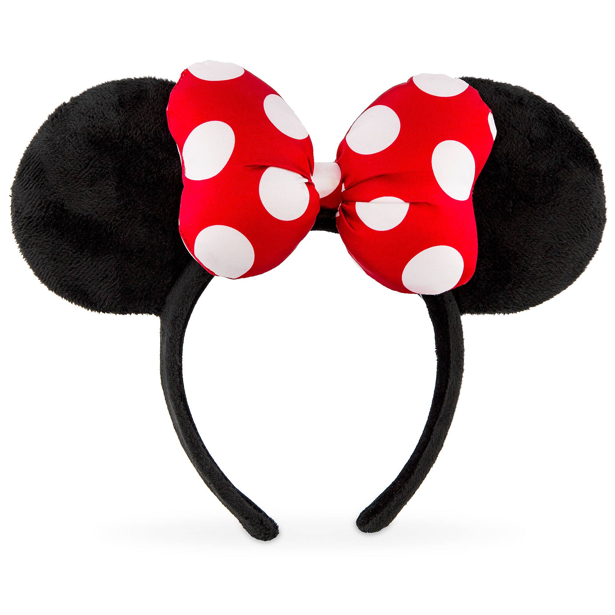 Minnie Mouse Satin Polka Dot Bow Ear Headband – Red image