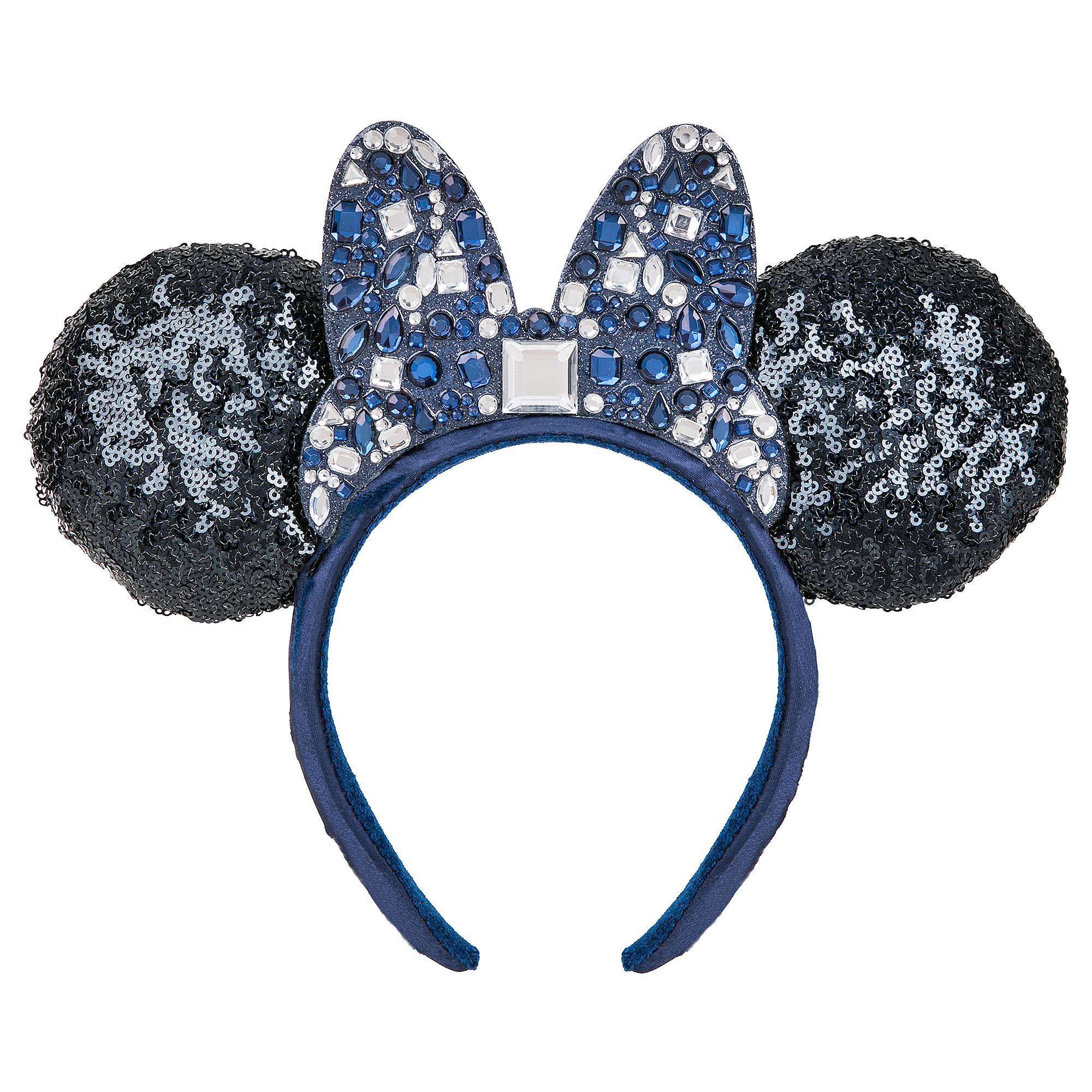Minnie Mouse Sequined Ear Headband with Jeweled Bow – Disneyland 65th Anniversary image