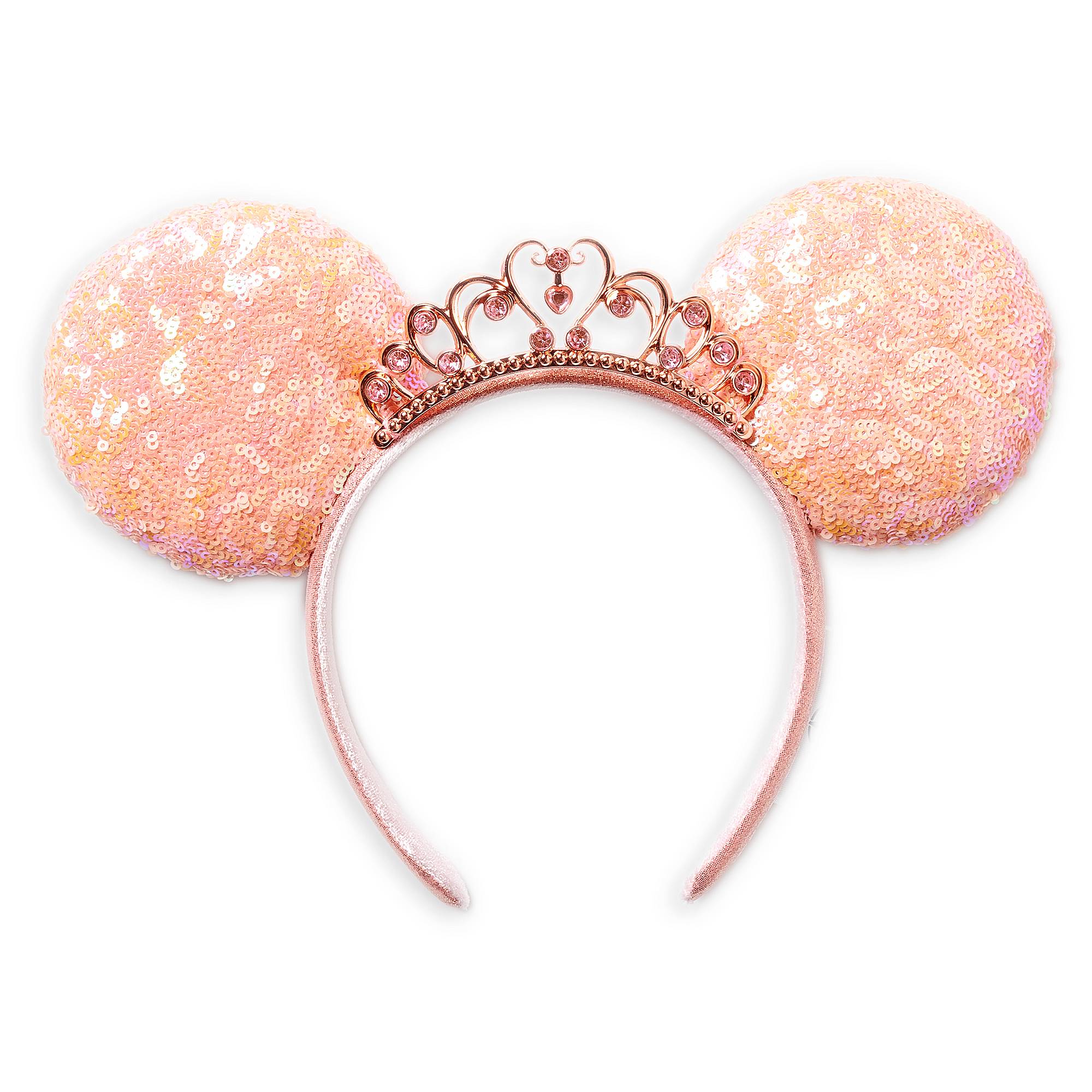 Disney Princess Sequined Ear Headband – Coral image