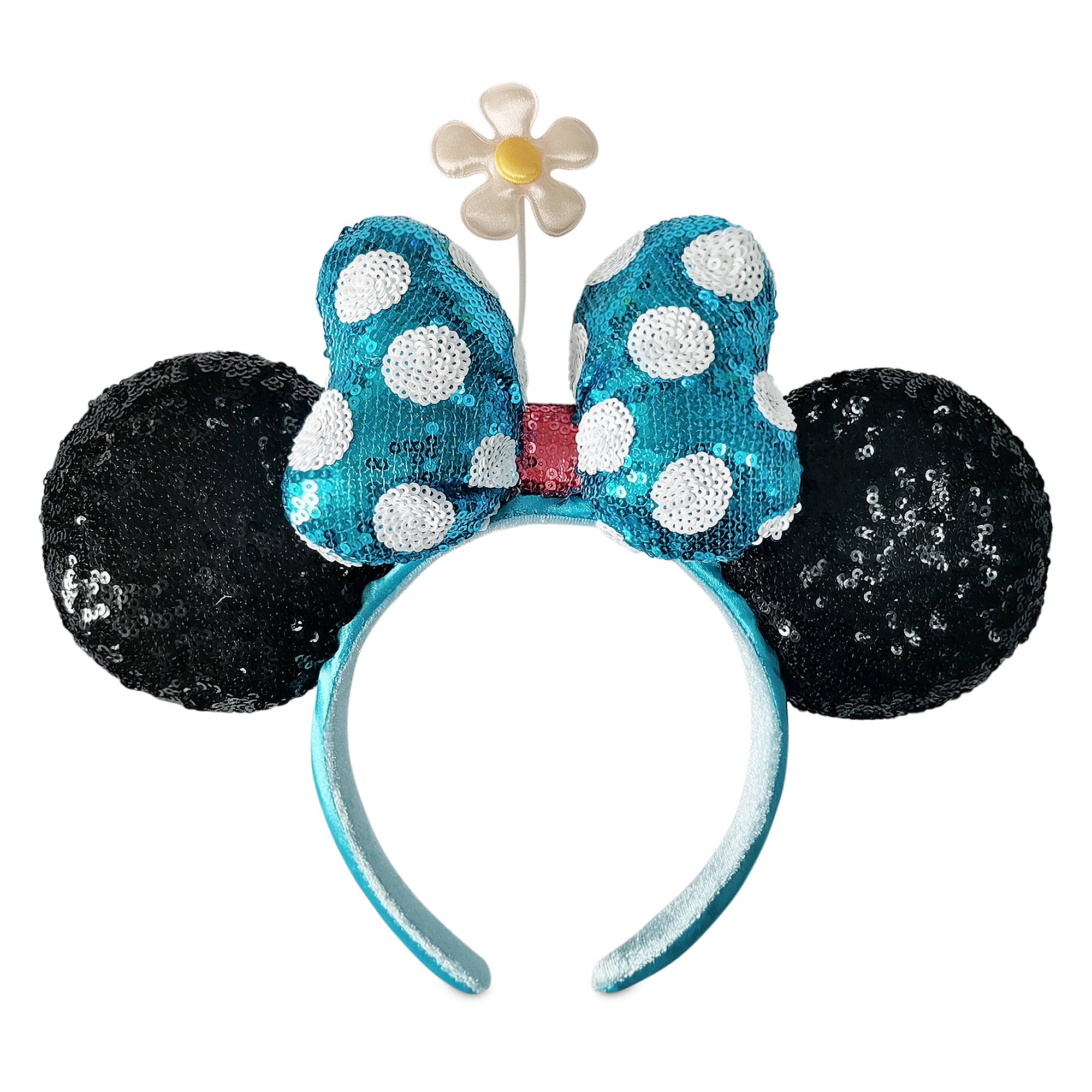 Minnie Mouse Sequined Ear Headband with Flower image