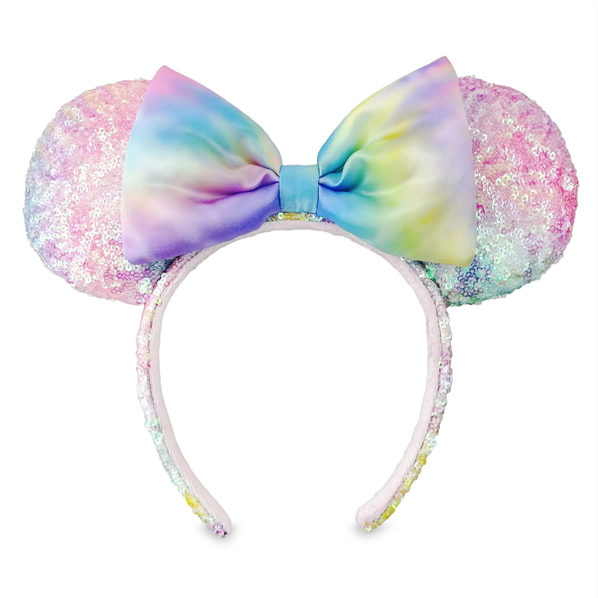 Minnie Mouse Sequin Ear Headband – Pastel Rainbow image